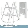 Capri 2 Step Ladder for Adults, Folding Step Stool with Anti-Slip Foot Pads and Widened Pedals, Portable Step Ladder for Kitchen, Household, Library, 330 lbs Capacity, Lightweight, White