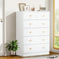 Capri White 6 Drawer Dresser, Modern Storage Wide Chest of Drawer,Wooden Dresser Storage Cabinet Bedside Nightstand for Bedroom Living Room