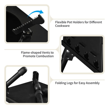 Capri Outdoor Wood Burning Stove, Portable Camping Wood Stove for Backpacking Outdoor Cooking, Easy to Carry and Assembly