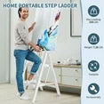 Capri 2 Step Ladder for Adults, Folding Step Stool with Anti-Slip Foot Pads and Widened Pedals, Portable Step Ladder for Kitchen, Household, Library, 330 lbs Capacity, Lightweight, White