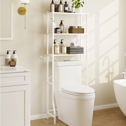 Capri 3-Shelf Over the Toilet Storage, Freestanding Metal Bathroom Organizers and Storage Shelf, White