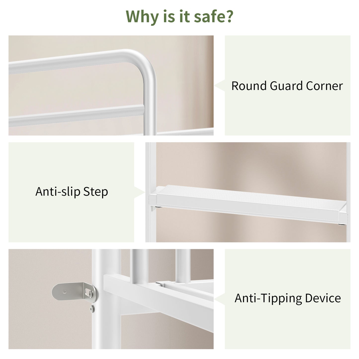 Capri Metal Twin over Twin Bunk Bed, Noise Free, Heavy-duty, 400 lbs Capacity, White