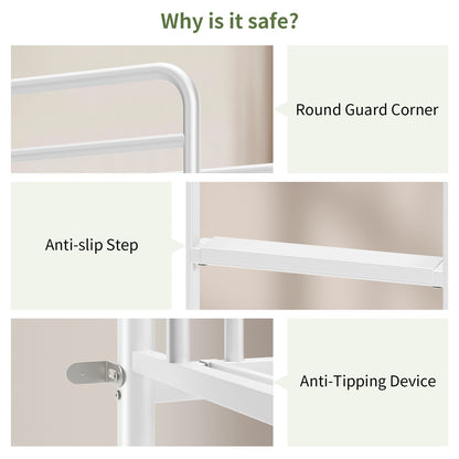 Capri Metal Twin over Twin Bunk Bed, Noise Free, Heavy-duty, 400 lbs Capacity, White