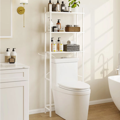 Capri 3-Shelf Over the Toilet Storage, Freestanding Metal Bathroom Organizers and Storage Shelf, White