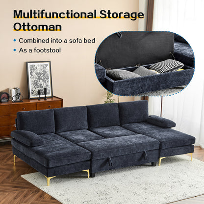 capri  Comfortable Chenille U-Shaped Sectional Sofa Couch