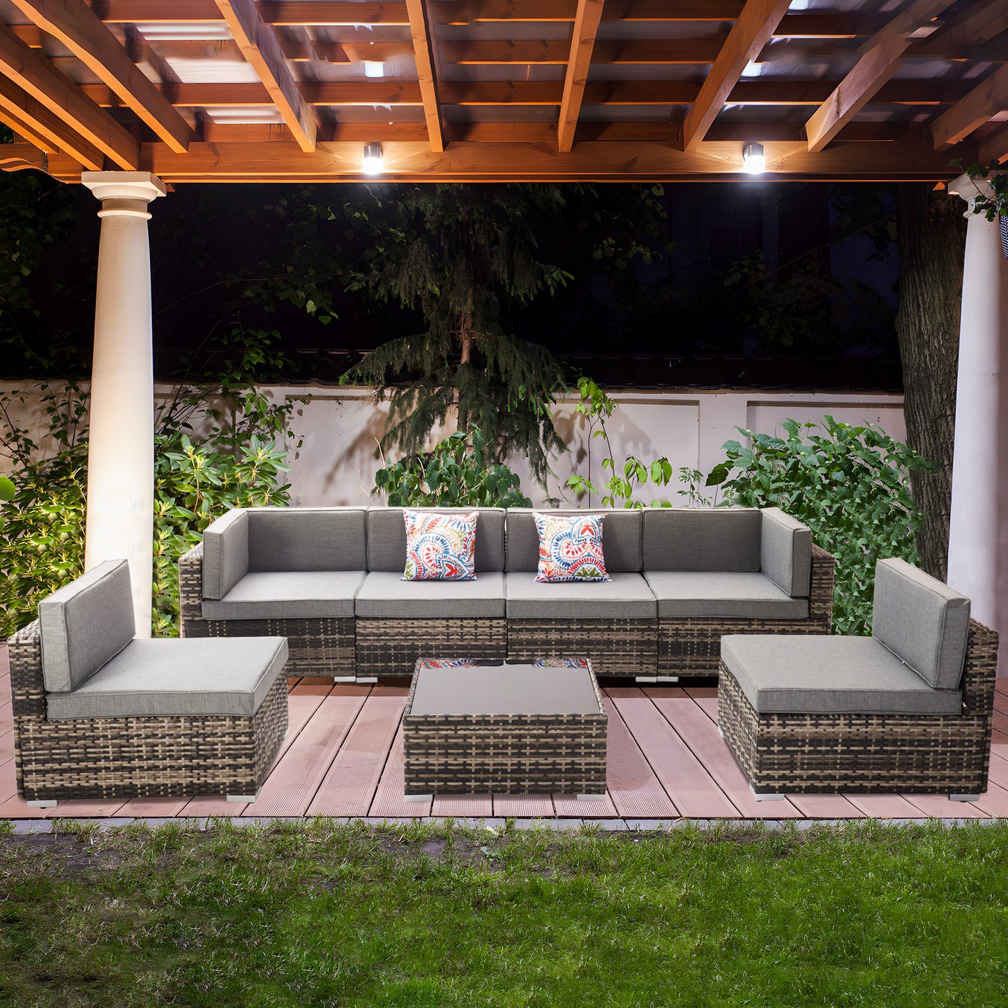 Capri 7 Pieces Patio Wicker Furniture Set
