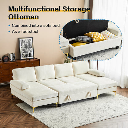 capri  Comfortable Chenille U-Shaped Sectional Sofa Couch