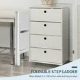Capri 2 Step Ladder for Adults, Folding Step Stool with Anti-Slip Foot Pads and Widened Pedals, Portable Step Ladder for Kitchen, Household, Library, 330 lbs Capacity, Lightweight, White