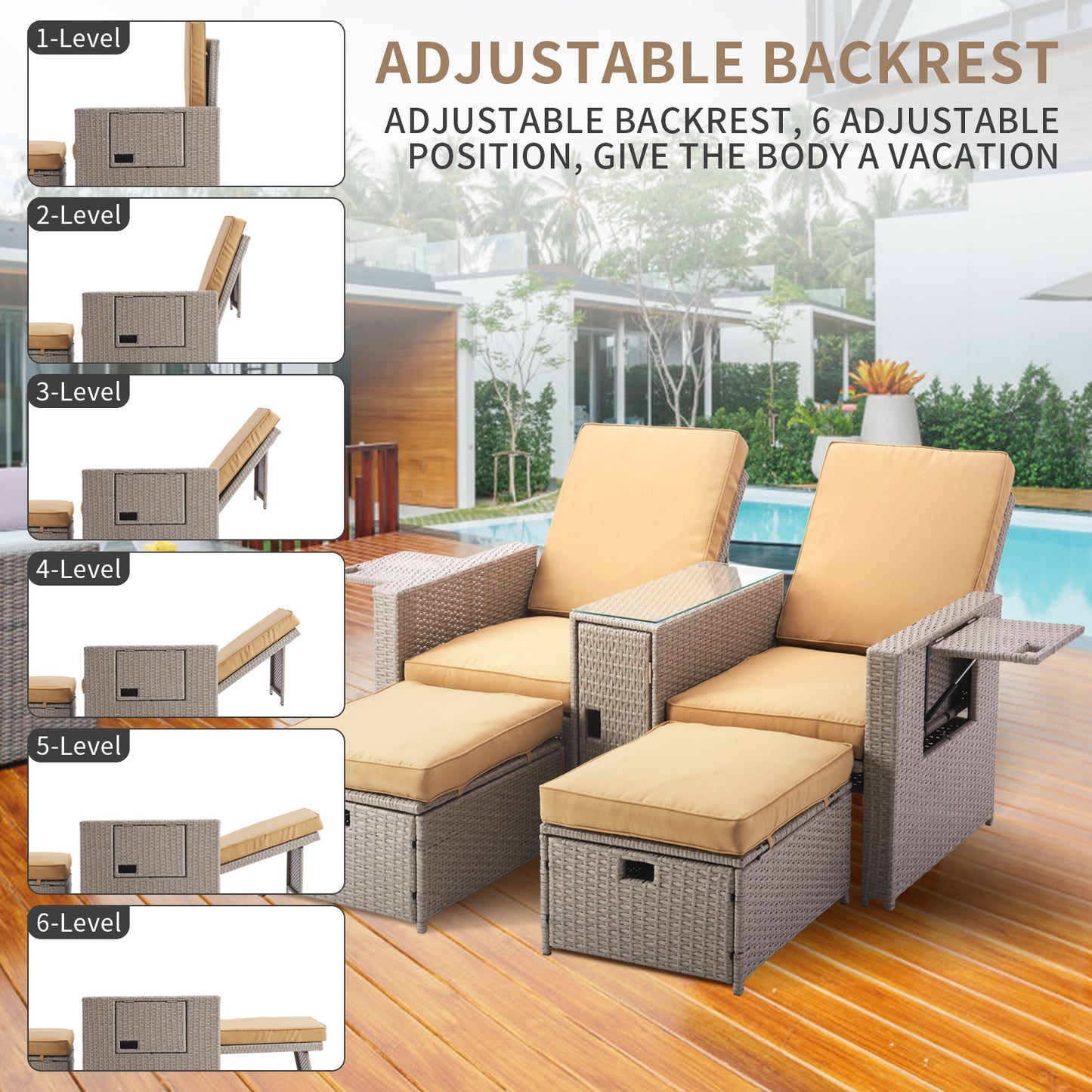 Double Wicker Sofa Set