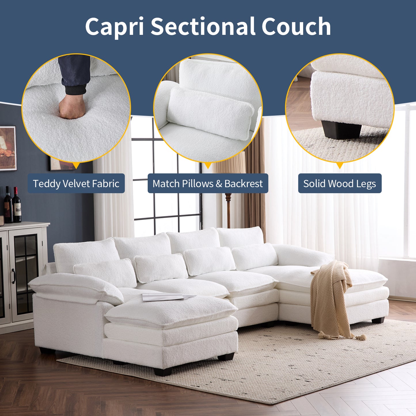 capri l-shaped sofa combination sofa with stirrups, available with dark seats