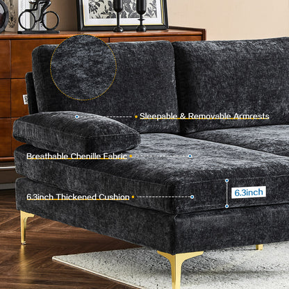 capri  Comfortable Chenille U-Shaped Sectional Sofa Couch