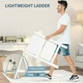 Capri 2 Step Ladder for Adults, Folding Step Stool with Anti-Slip Foot Pads and Widened Pedals, Portable Step Ladder for Kitchen, Household, Library, 330 lbs Capacity, Lightweight, White