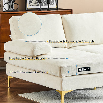 capri  Comfortable Chenille U-Shaped Sectional Sofa Couch