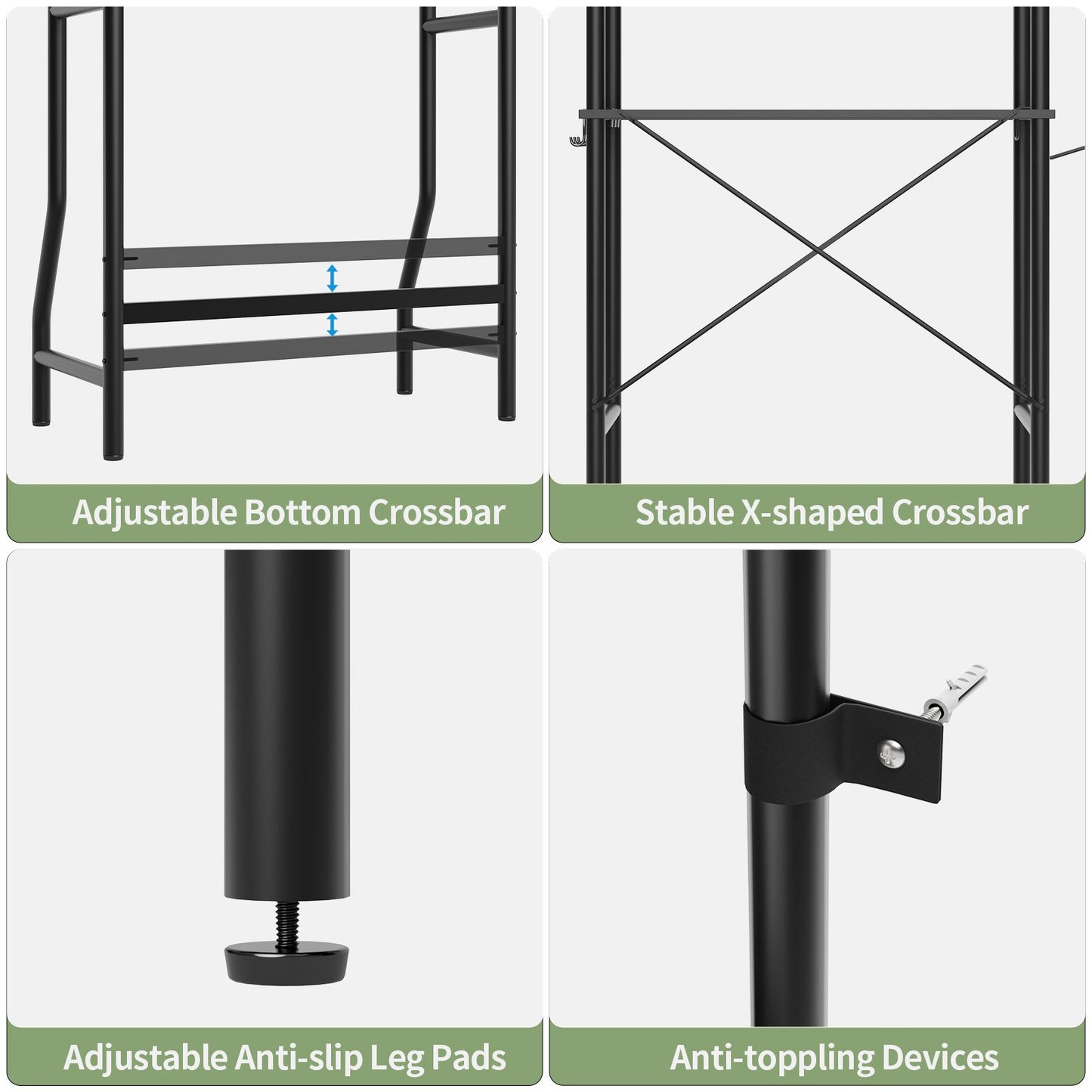 Capri 3-Shelf Over the Toilet Storage, Freestanding Metal Bathroom Organizers and Storage Shelf, Black