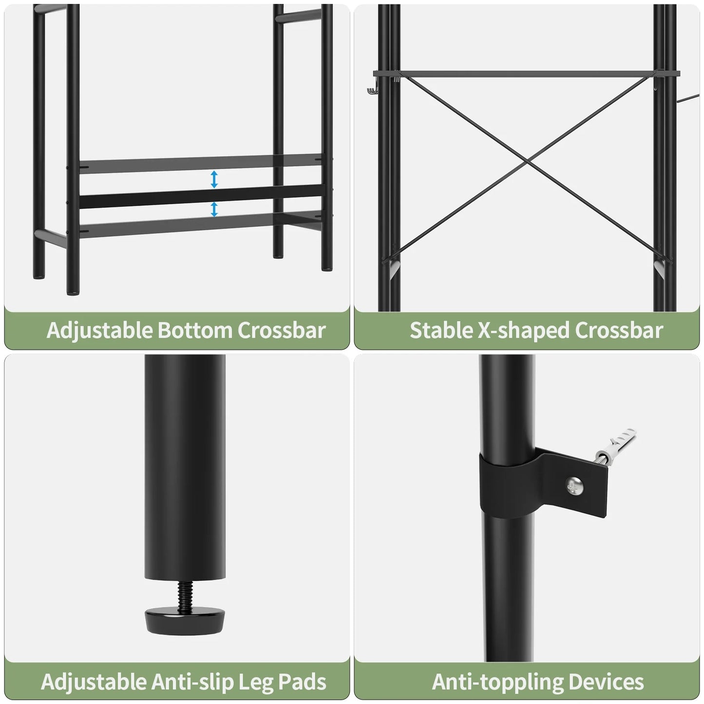 Capri 3-Shelf Over the Toilet Storage, Freestanding Metal Bathroom Organizers and Storage Shelf, Black