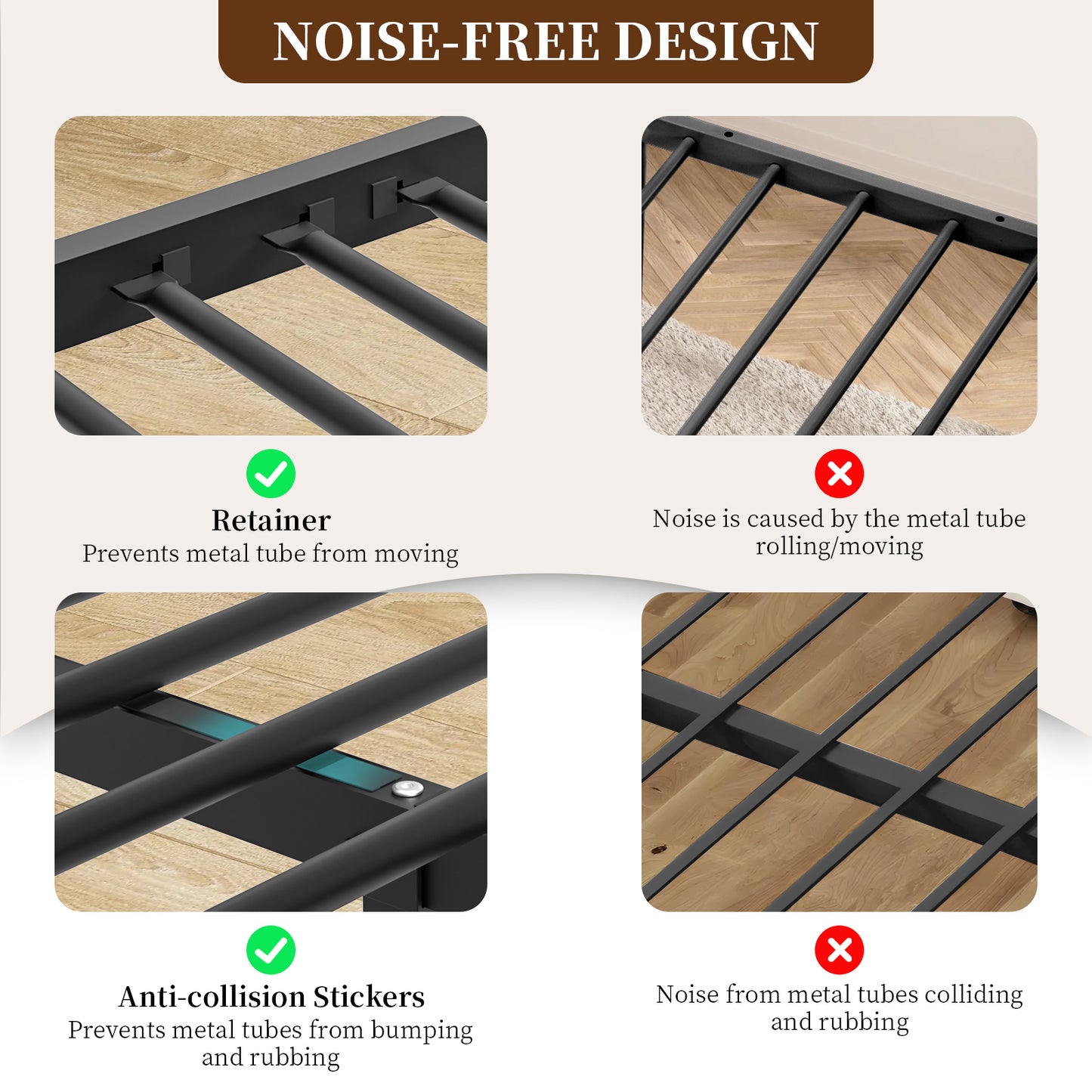 Capri Twin over Full Size Metal Bunk Bed for Teens Adult with 12" Under-Bed Storage & Ladder & Full-Length Guardrail, Space-Saving, Heavy-duty, Black