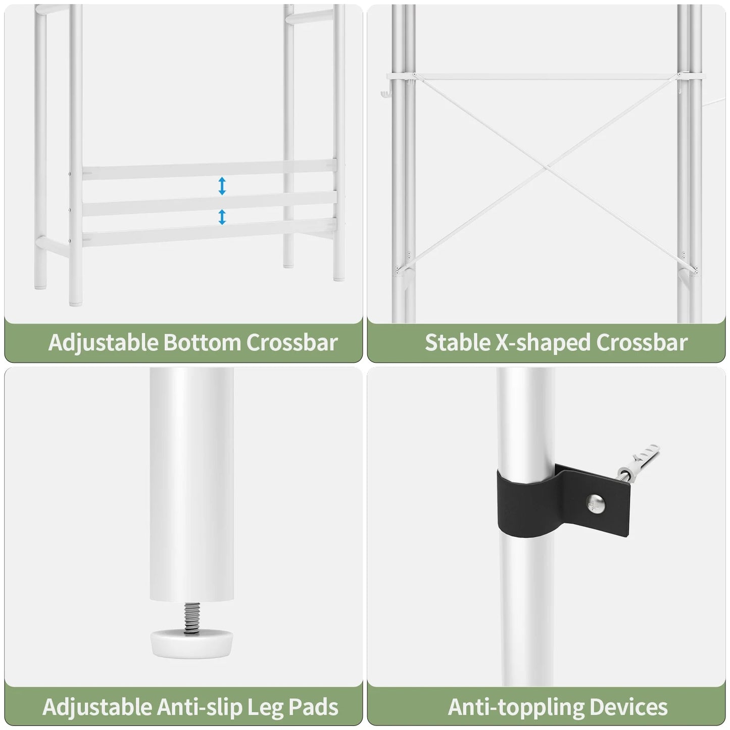 Capri 3-Shelf Over the Toilet Storage, Freestanding Metal Bathroom Organizers and Storage Shelf, White