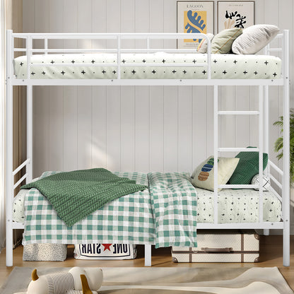 Capri Metal Twin over Twin Bunk Bed, Noise Free, Heavy-duty, 400 lbs Capacity, White