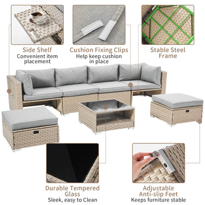 Capri 5 Pieces Outdoor Conversation Chaise Lounge Furniture