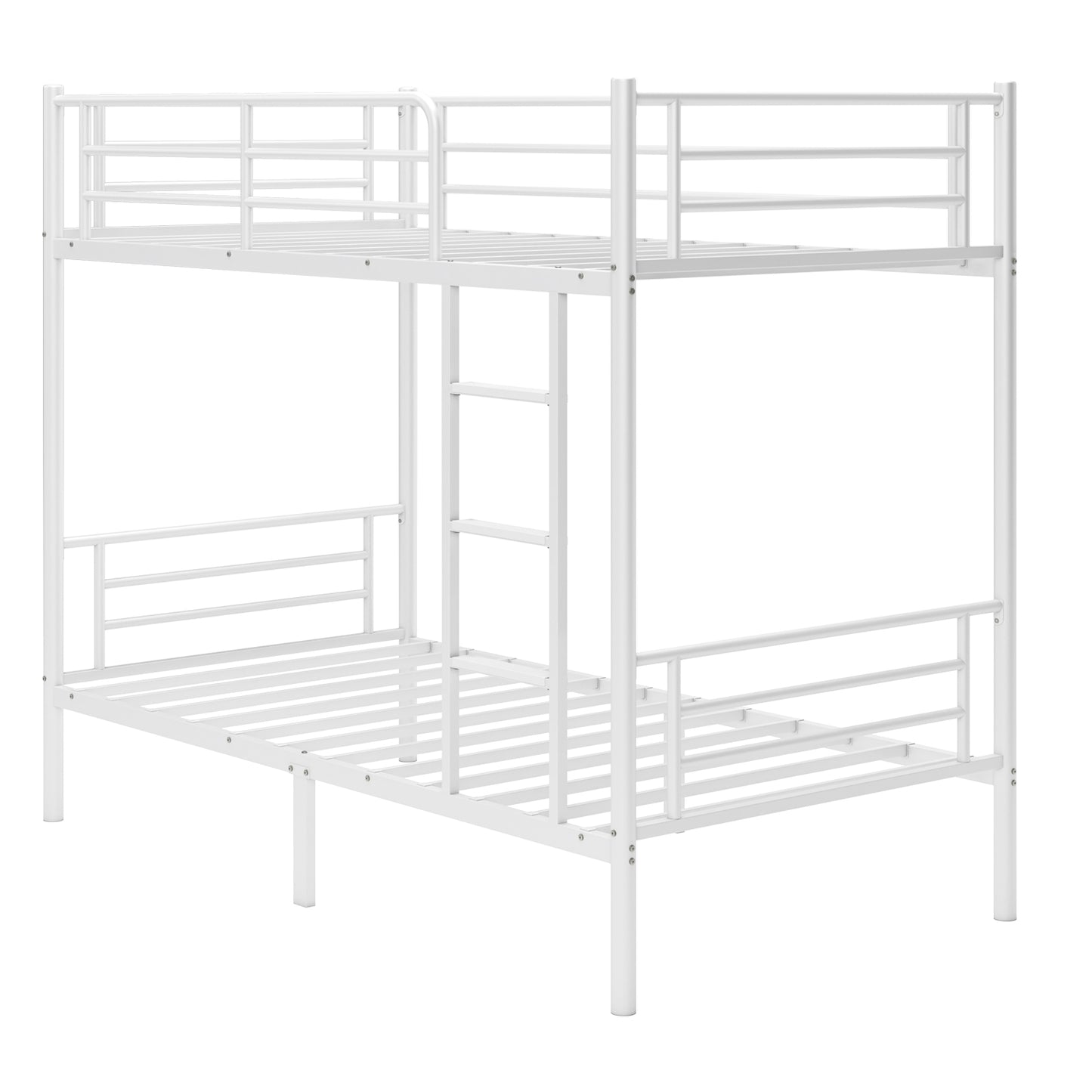 Capri Metal Twin over Twin Bunk Bed, Noise Free, Heavy-duty, 400 lbs Capacity, White