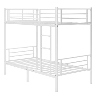 Capri Metal Twin over Twin Bunk Bed, Noise Free, Heavy-duty, 400 lbs Capacity, White