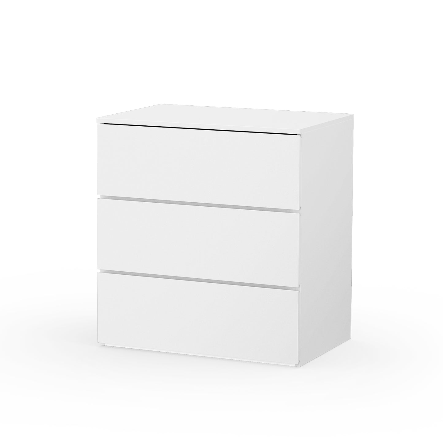 Capri White 3 Drawer Dresser, Modern Storage Wide Chest of Drawer,Wooden Dresser Storage Cabinet Bedside Nightstand for Bedroom Living Room
