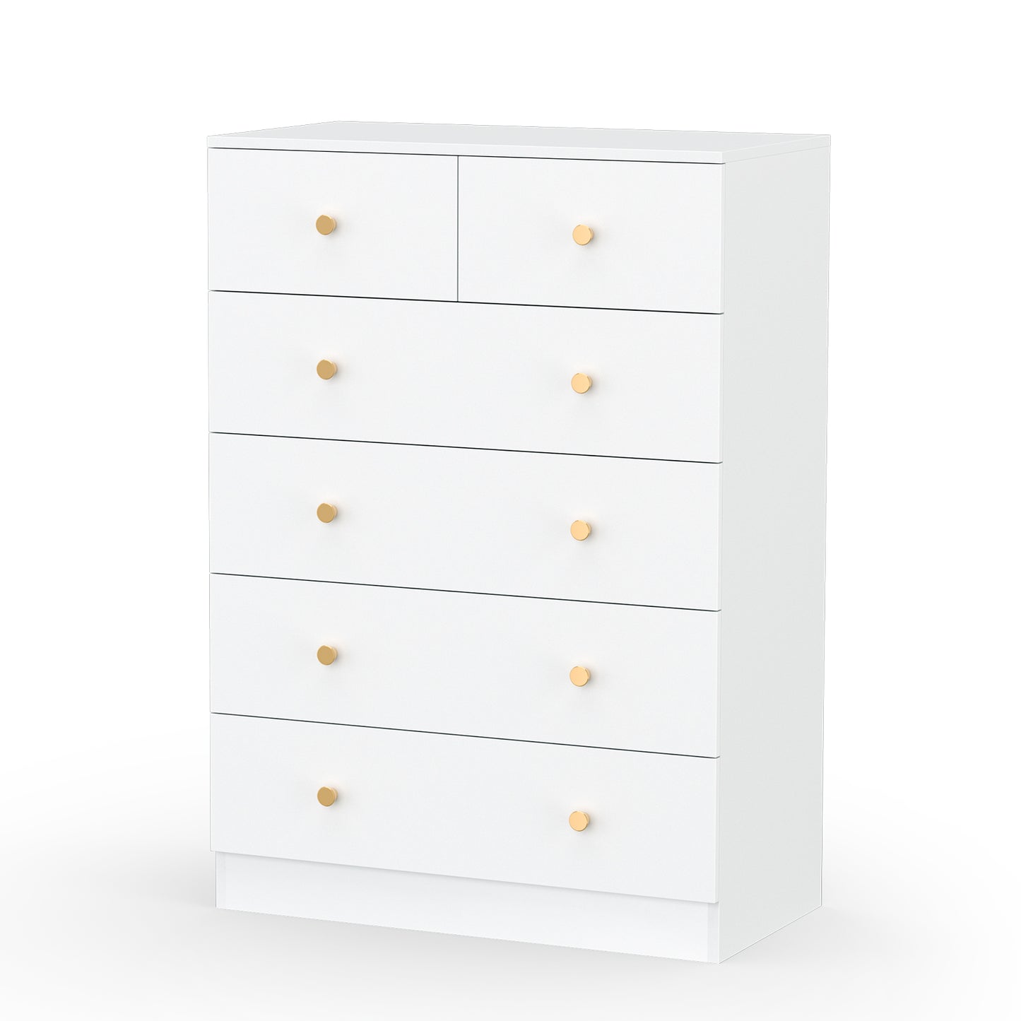 Capri White 6 Drawer Dresser, Modern Storage Wide Chest of Drawer,Wooden Dresser Storage Cabinet Bedside Nightstand for Bedroom Living Room