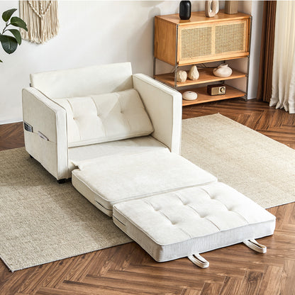 capri Fabric Loveseat Sleeper Sofa with Storage Pocket